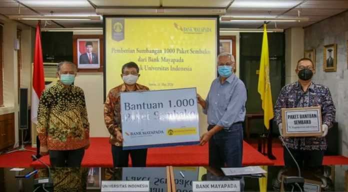 Bank Mayapada Serahkan Bantuan 1.000 Paket Sembako. Doc. Humas UI.