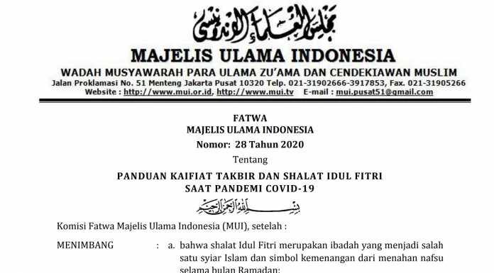 Fatwa Nomor 28 Tahun 2020.